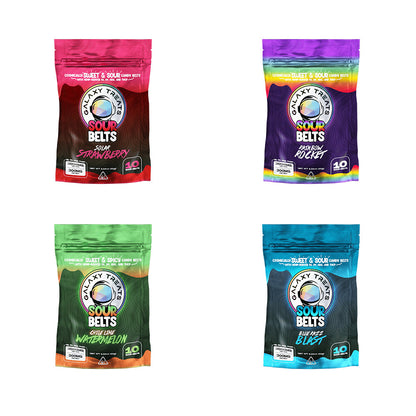 Galaxy Treats D8 + D9 + HHC + THCP Sour Belts (3000mg 10ct Pouch) | Group Photo