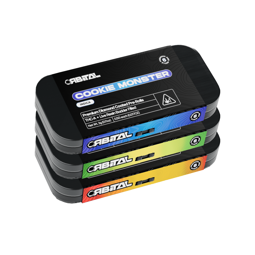 Galaxy Treats Orbital Diamond Coated Pre-Rolls (3g 6ct Tin) - Group Image