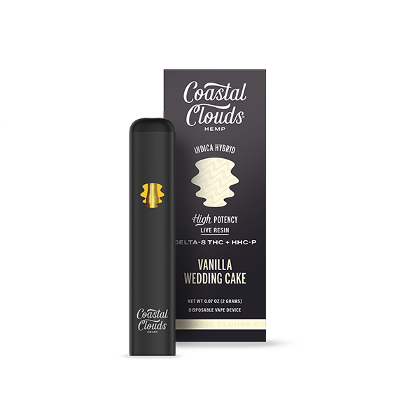 Strawnana Sour Diesel (Sativa Hybrid) Vanilla Wedding Cake (Indica Hybrid) with packaging