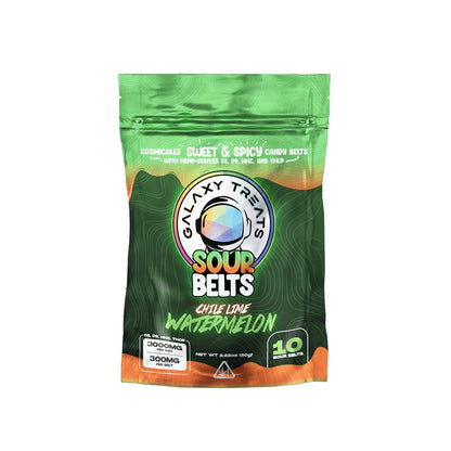 Galaxy Treats D8 + D9 + HHC + THCP Sour Belts (3000mg 10ct Pouch) | Chile Lime Watermelon