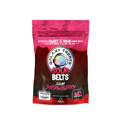 Galaxy Treats D8 + D9 + HHC + THCP Sour Belts (3000mg 10ct Pouch) | Solar Strawberry