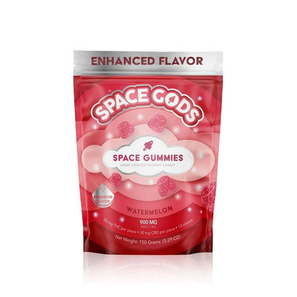 Space Gods Mega Dose D9 + CBD Space Gummies (900mg 15ct Pouch) - Watermelon