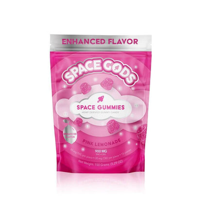 Space Gods Mega Dose D9 + CBD Space Gummies (900mg 15ct Pouch) - Pink Lemonade