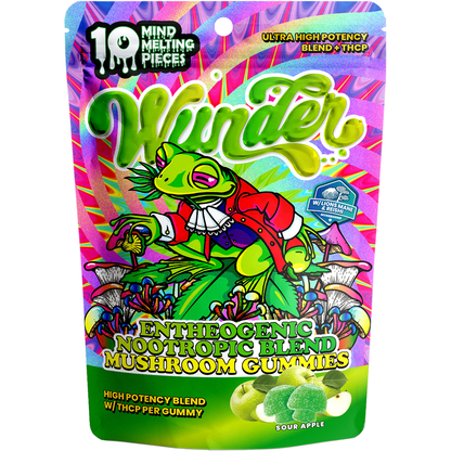 Wunder Mushroom Gummies (12000mg 10ct Pouch) - Sour Apple with packaging