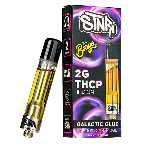 STNR Bongo THC-P Cartridge (2g) - Galactic Glue with packaging