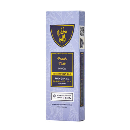Hidden Hills Heady Blend Fresh Frozen Disposable (2g) - Peach Tart with packaging
