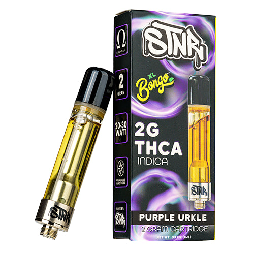 STNR Bongo THC-A Cartridge (2g) - Purple Urkle with packaging